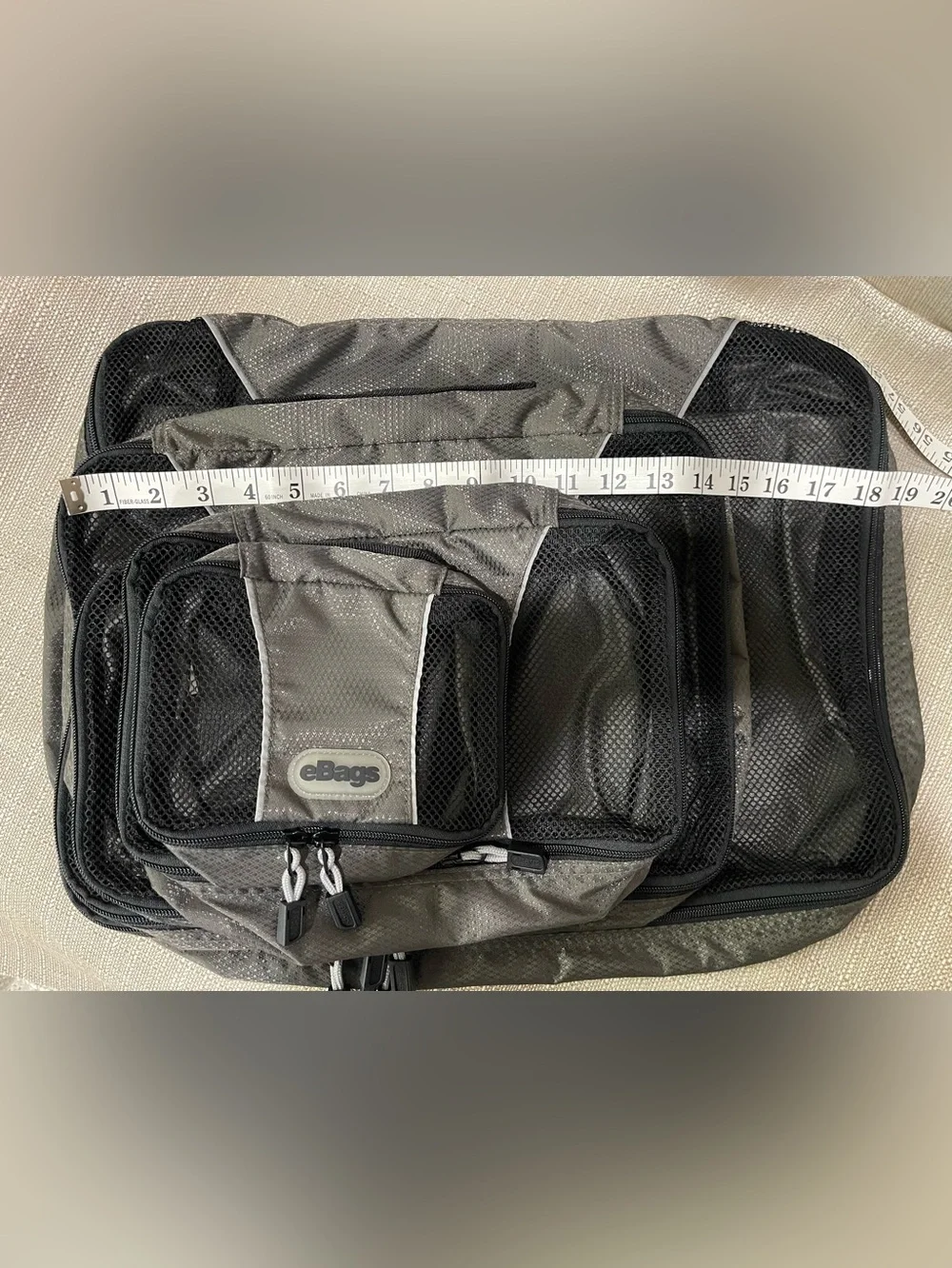 eBags Gray/Black Travel Packing Cube Set — 5-Piece Travel Organizer